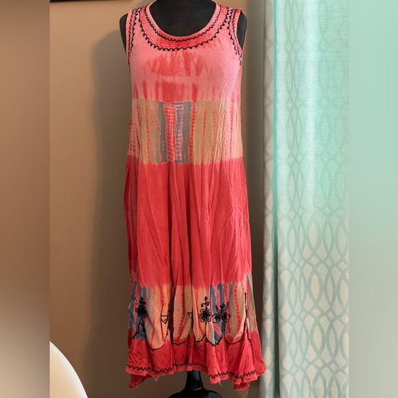 India Boutique Dresses & Skirts - India Boutique Embroidered Tie Dye Bohemian Dress